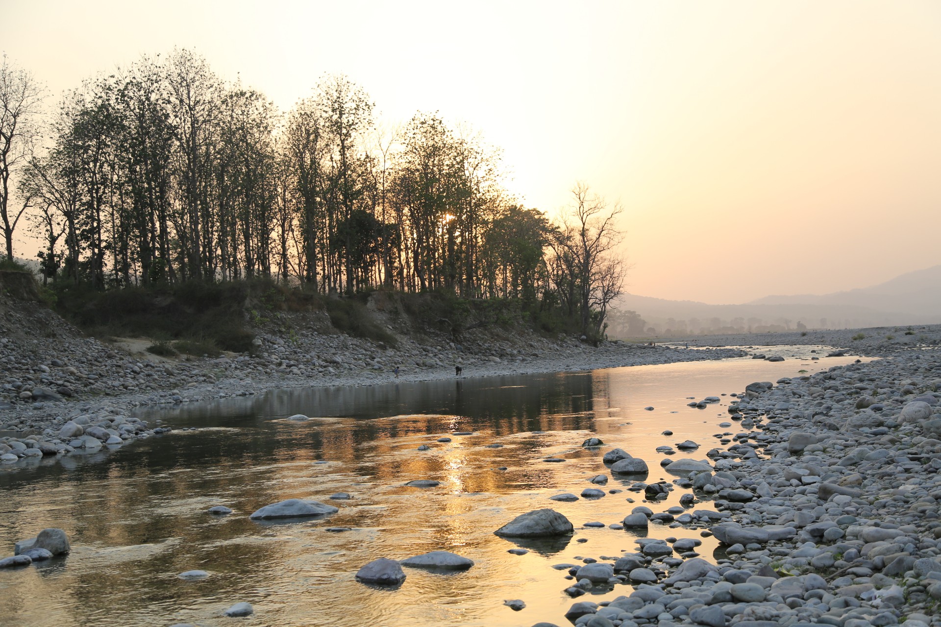 sunset river corbett free photo