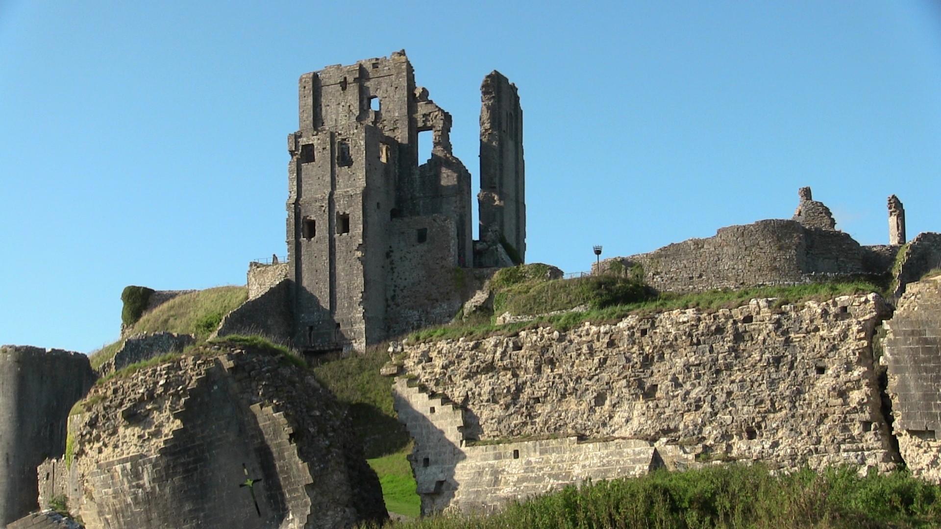 corfe castle castle dorset free photo