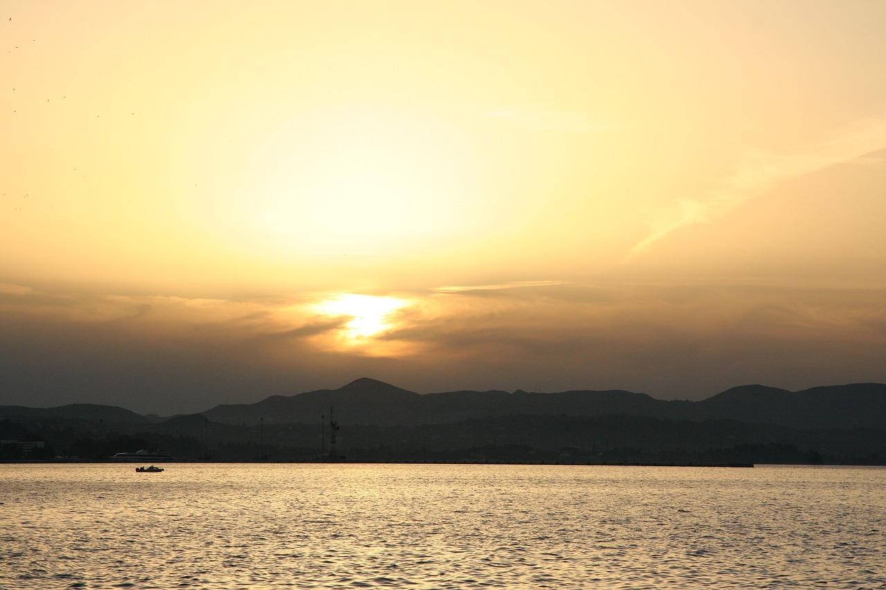 corfu greece sunset free photo