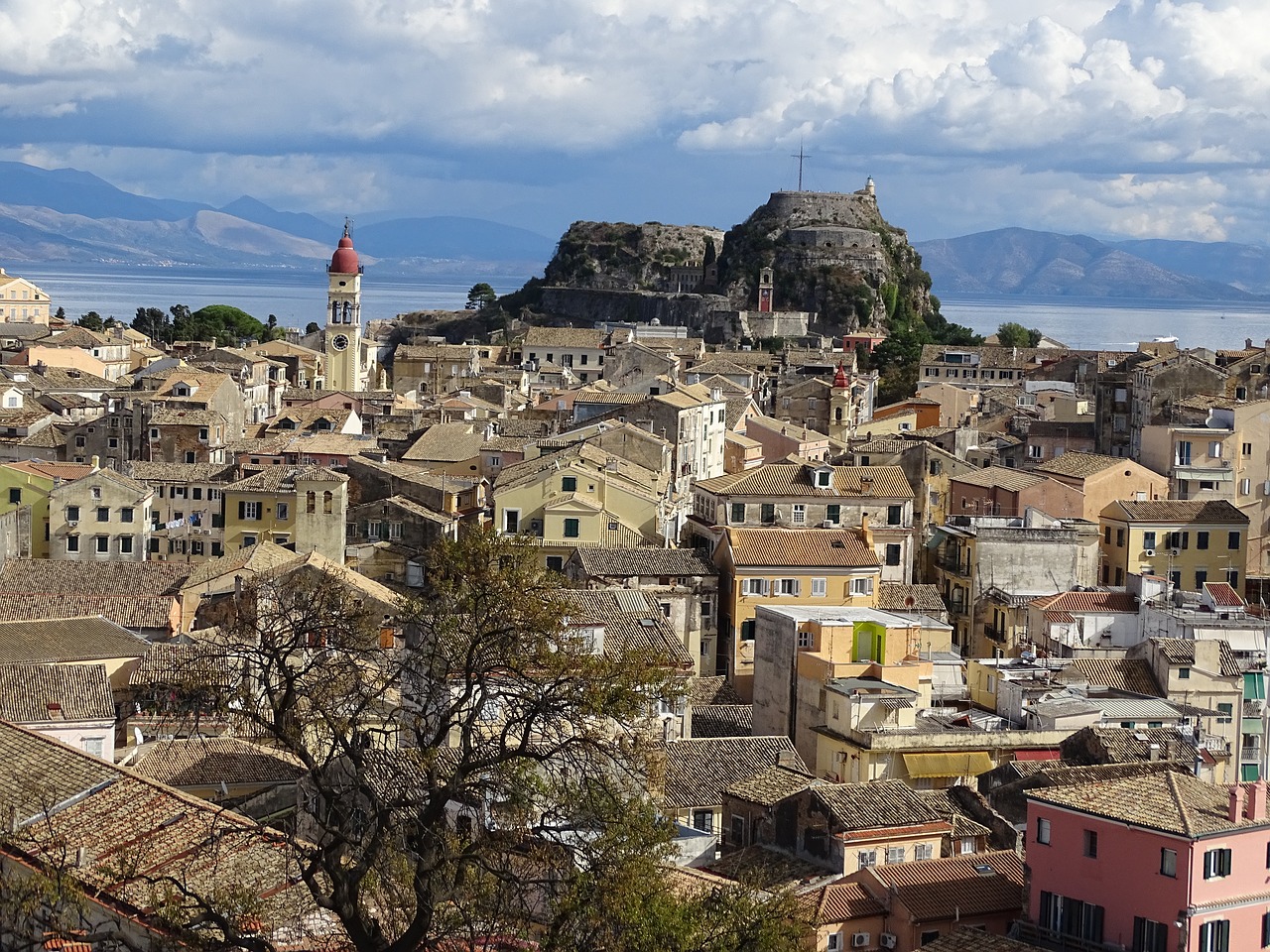 corfu city panorama free photo