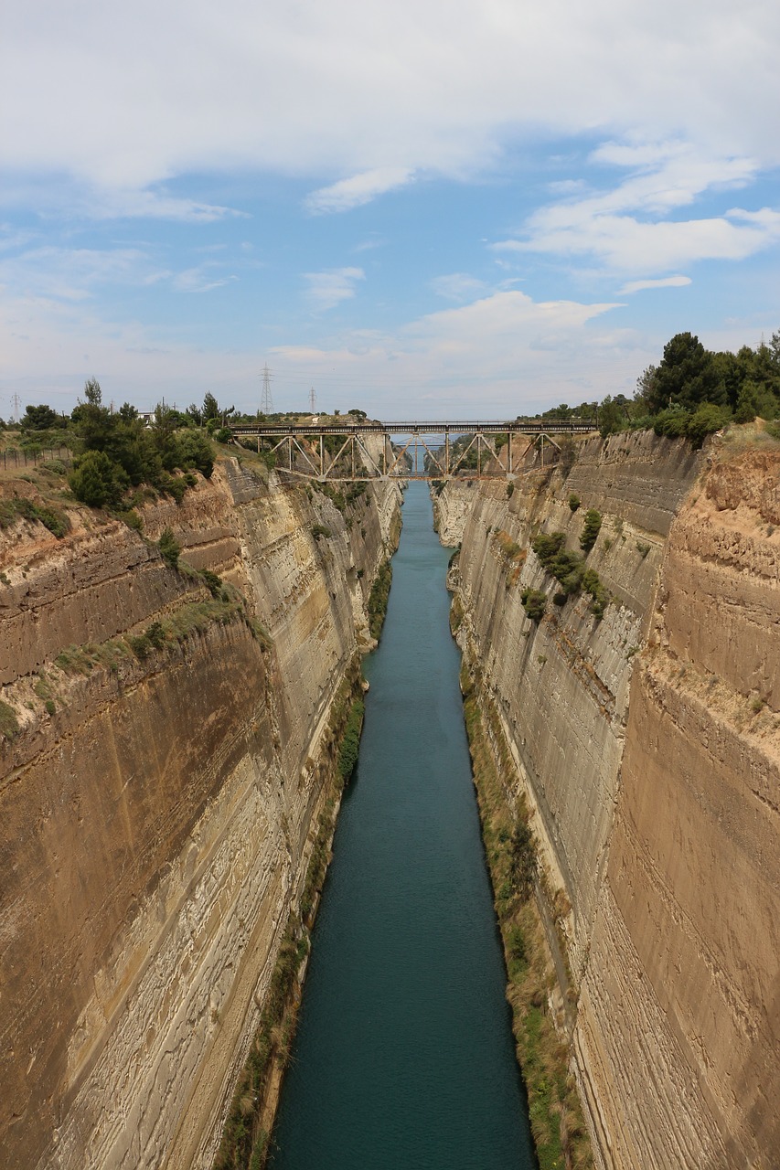 corinth channel corinth canal free photo