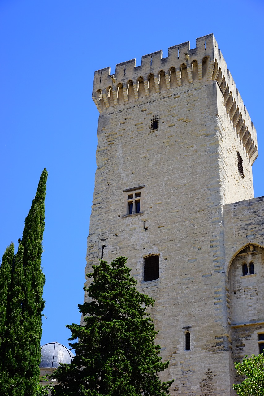 corner tower defensive tower palais des papes free photo