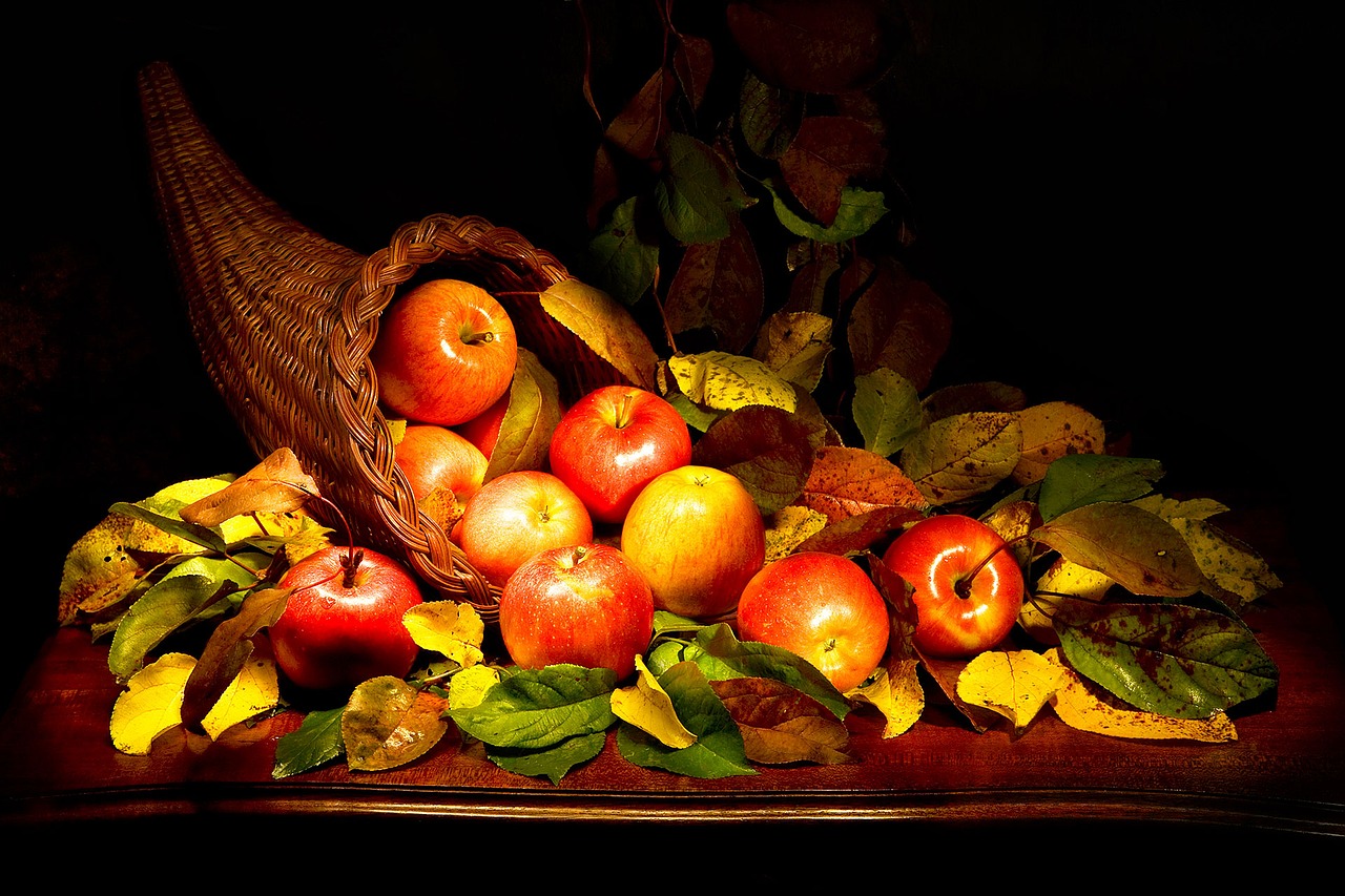 cornucopia apples autumn free photo