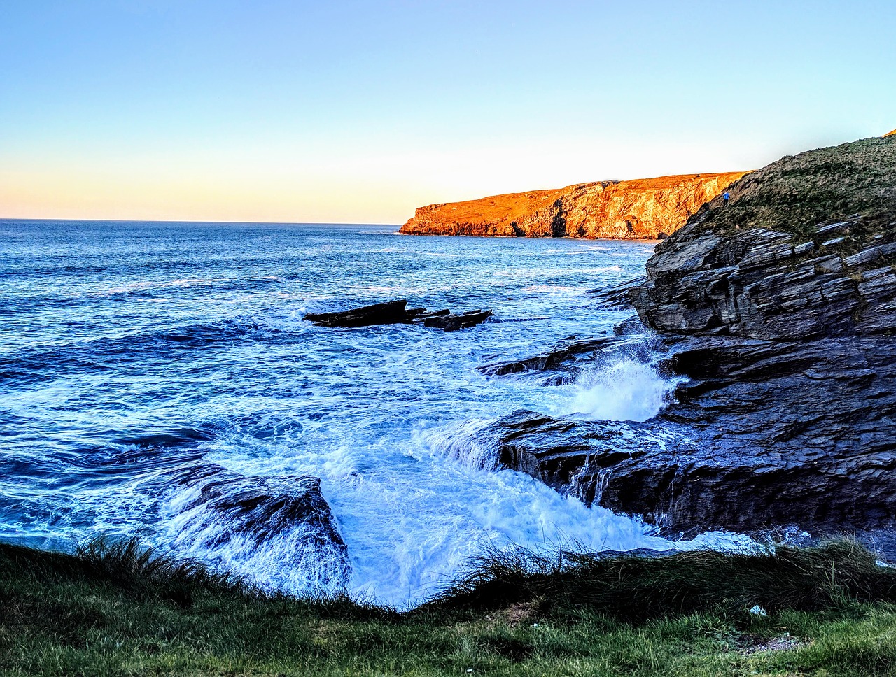 cornwall coast seascape free photo