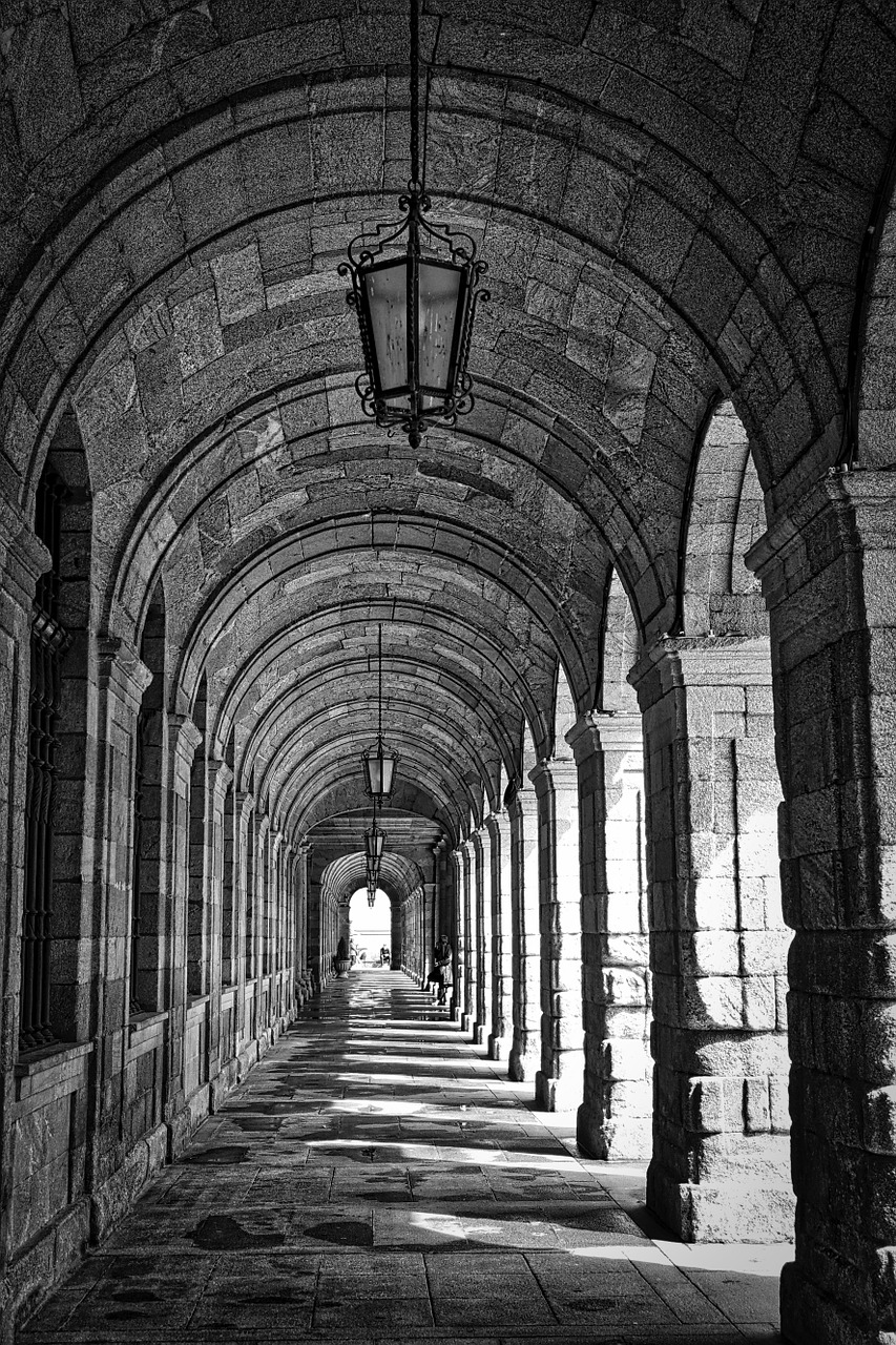 corridor arcade arches free photo