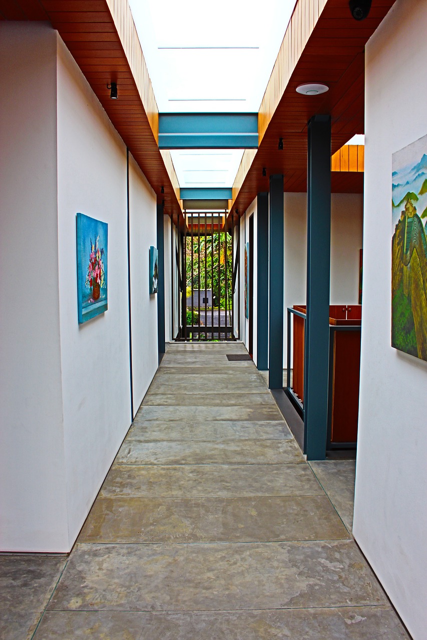 corridor walkway wall art free photo