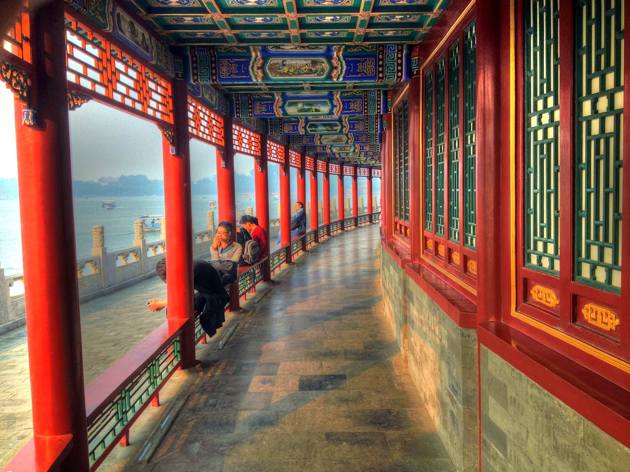 corridor beihai temple free photo