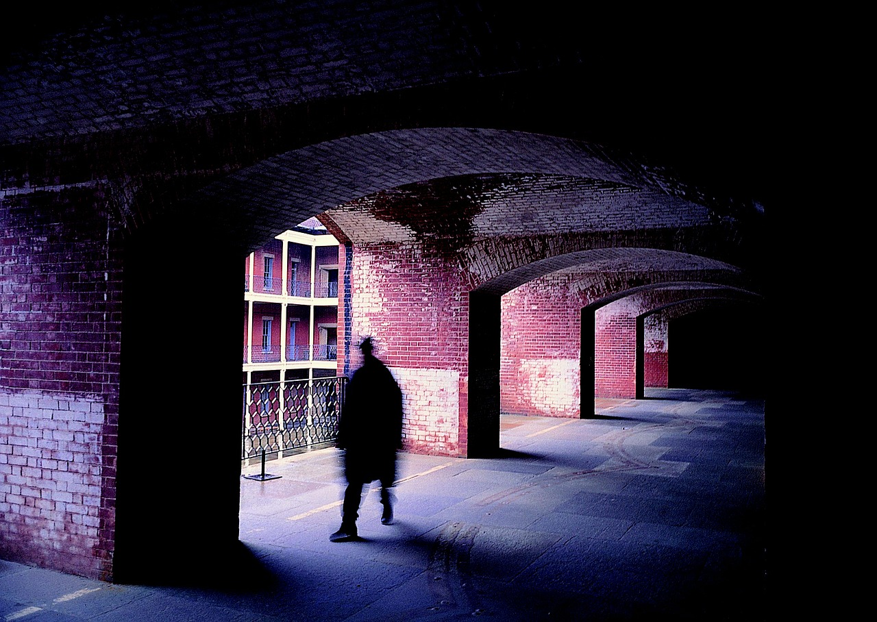 corridor shadow a person free photo