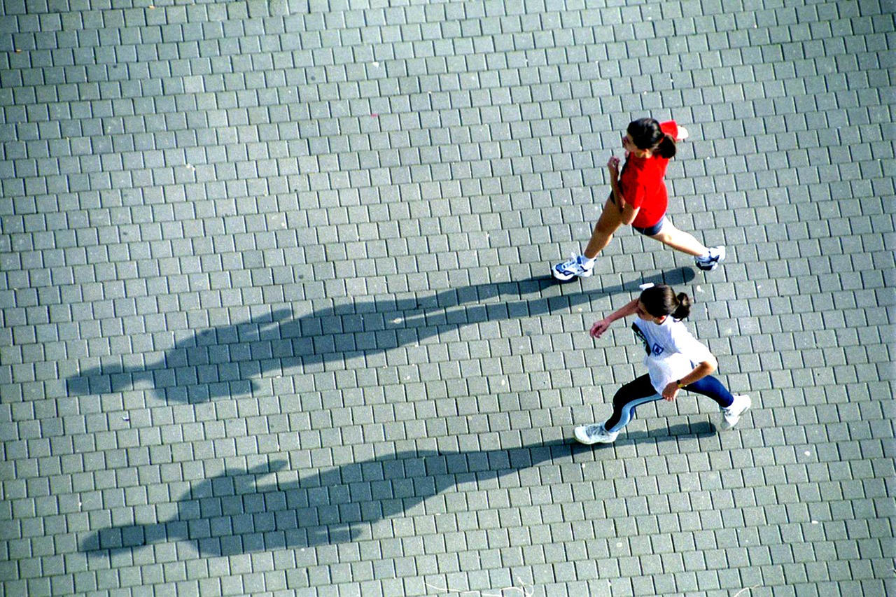 corridor run shadows free photo