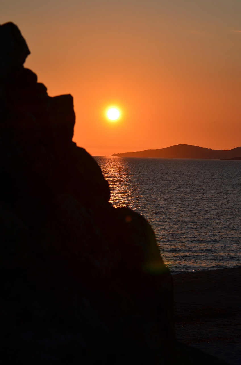 corsica sunset sea free photo