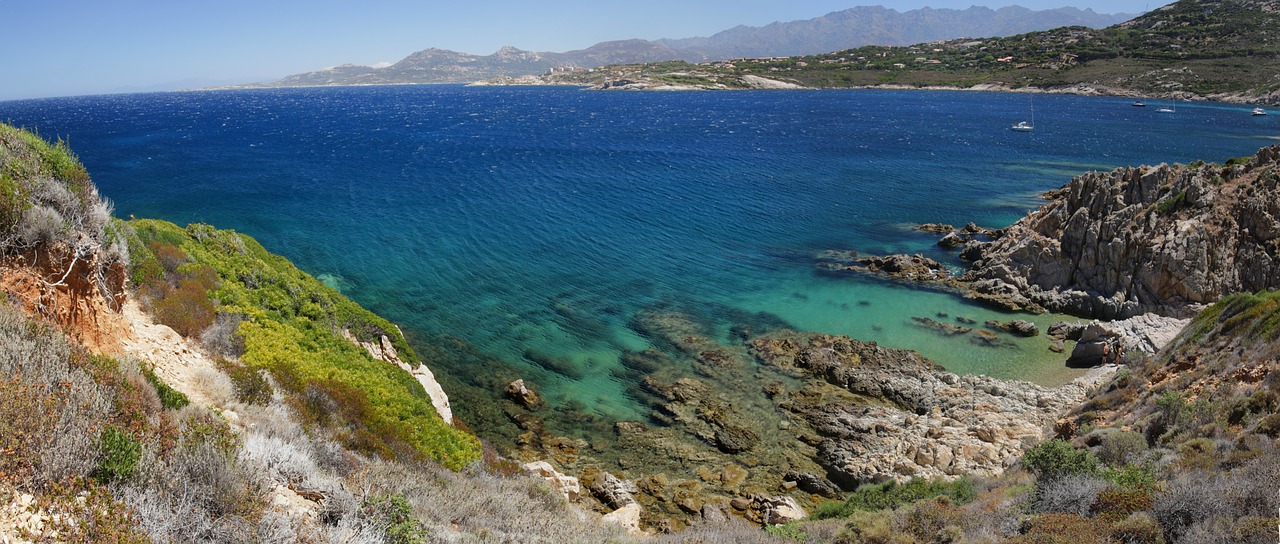 corsica sea panorama free photo