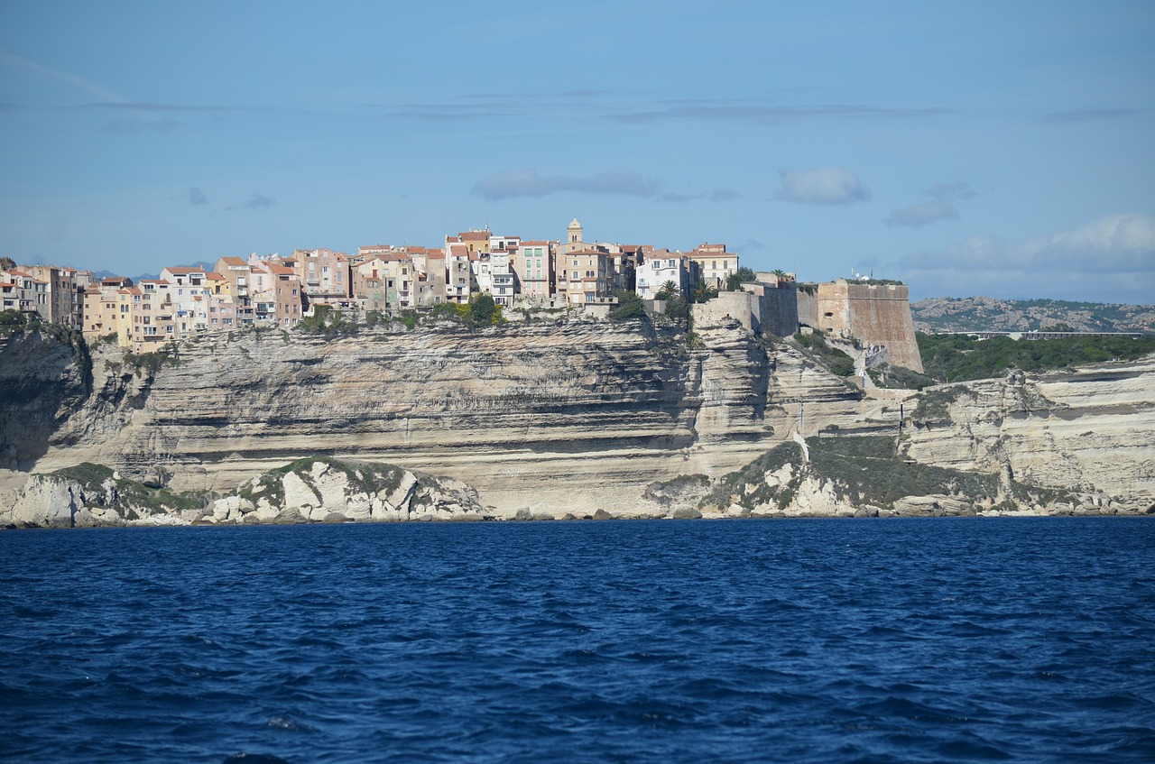 corsica white cliffs cliff free photo