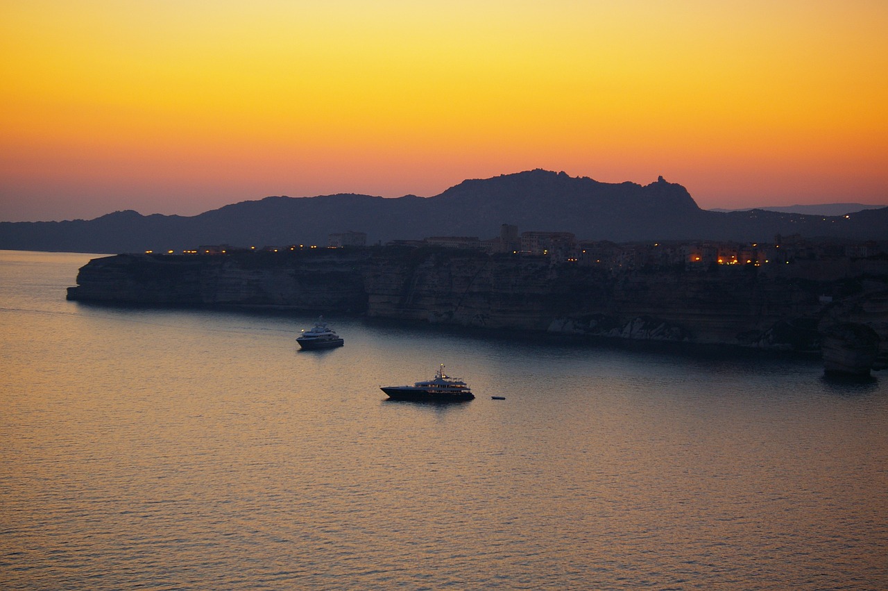 corsican sunset sea free photo