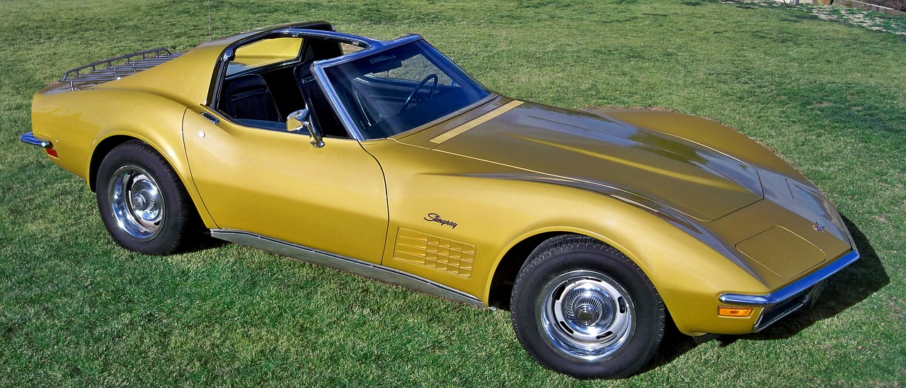 corvette 1972  stingray  gold free photo