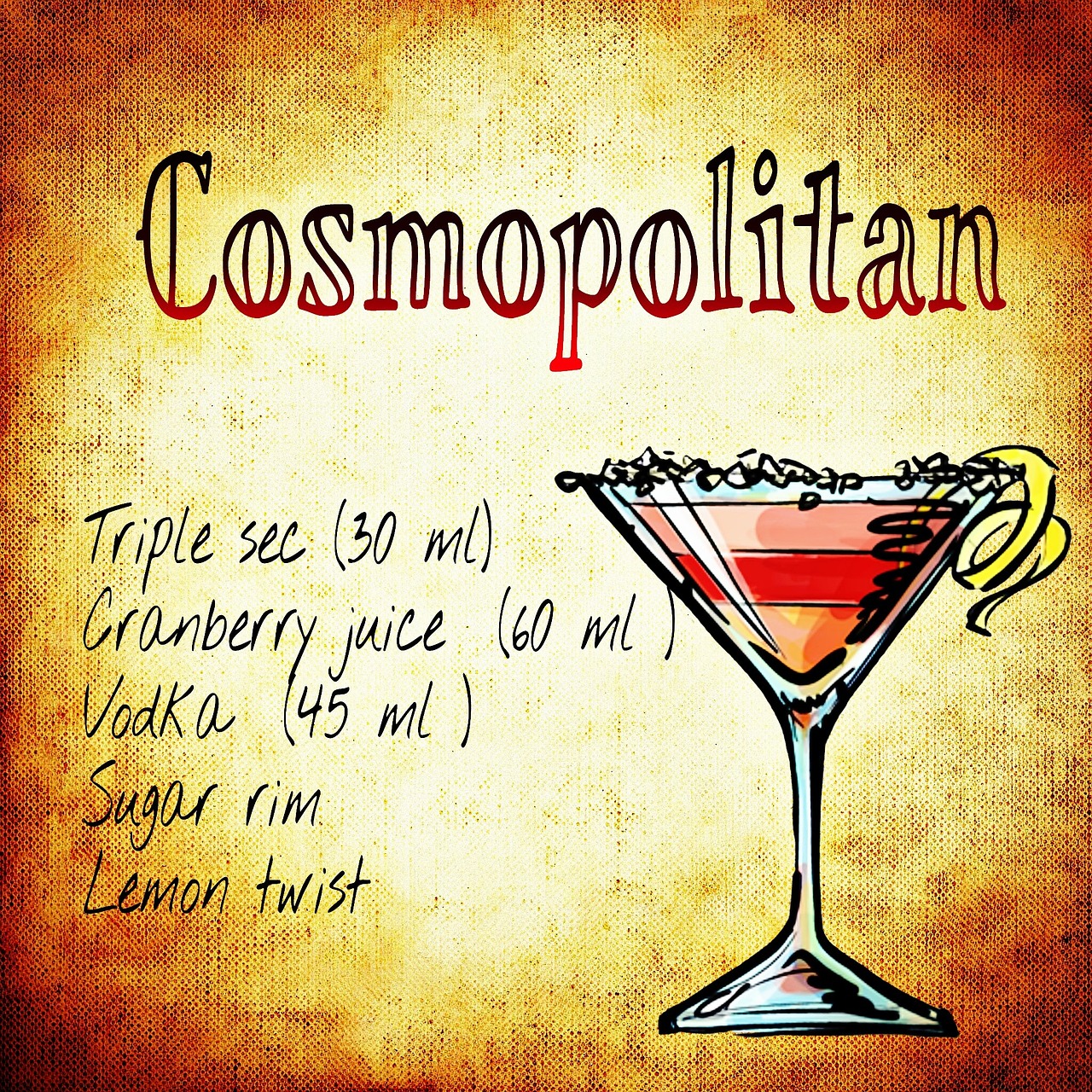 cosmopolitan cocktail drink free photo