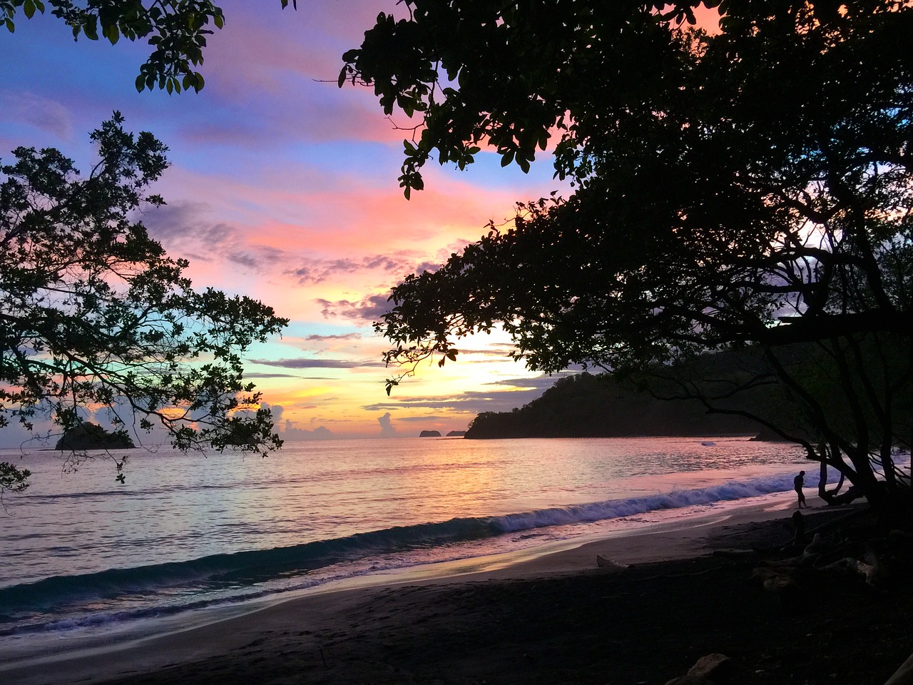 costa rica sunset pacific ocean free photo