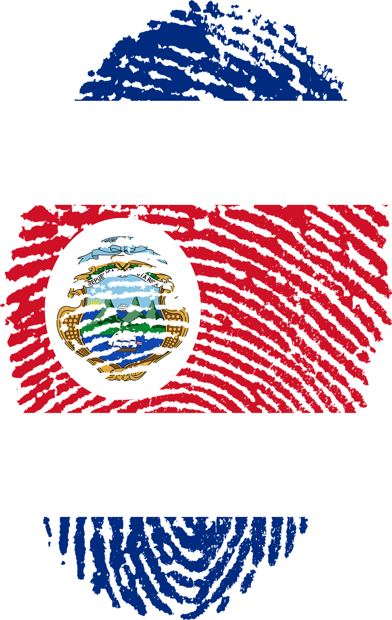 costa rica flag fingerprint free photo