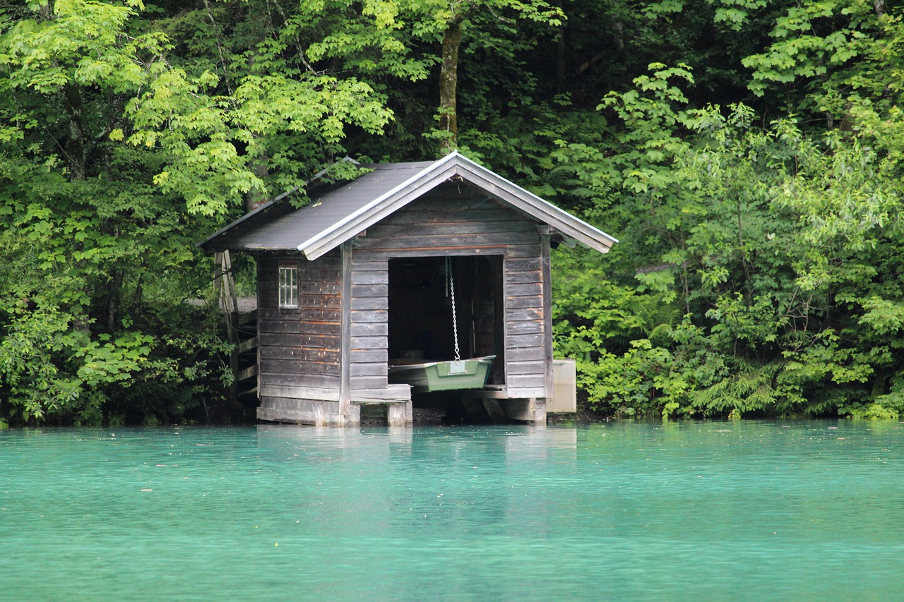 cottage boathouse lake free photo