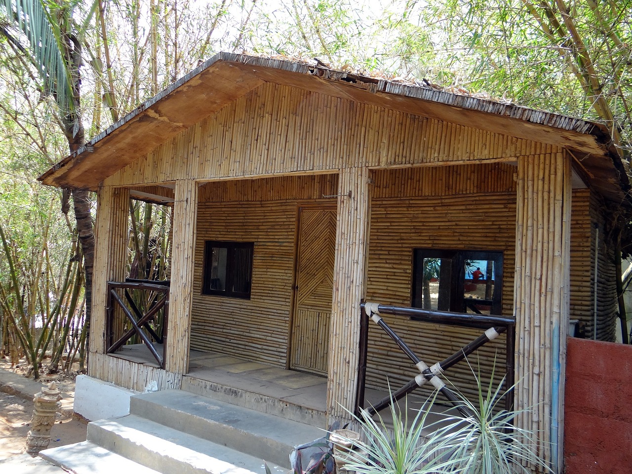 cottage hut bamboo free photo