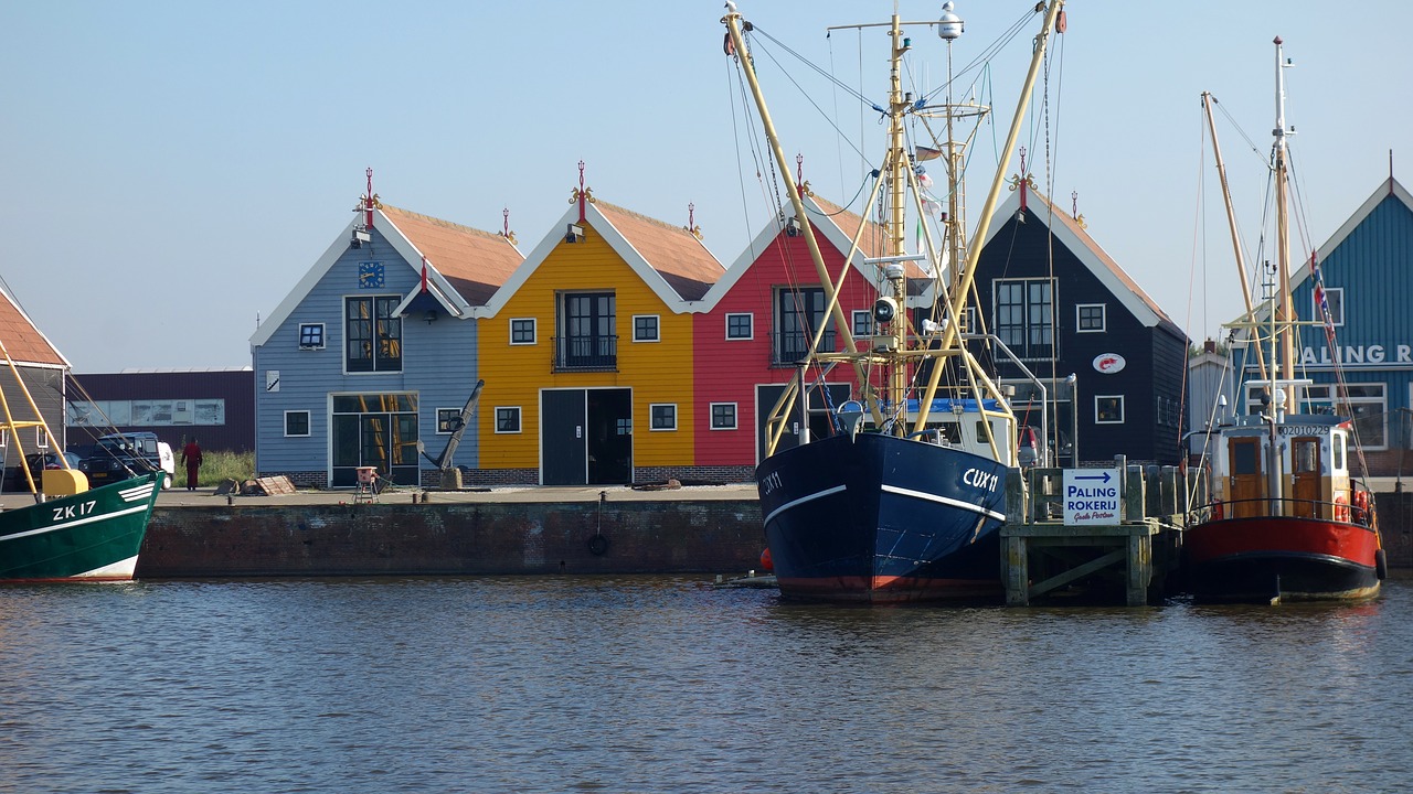 cottages row coloured free photo