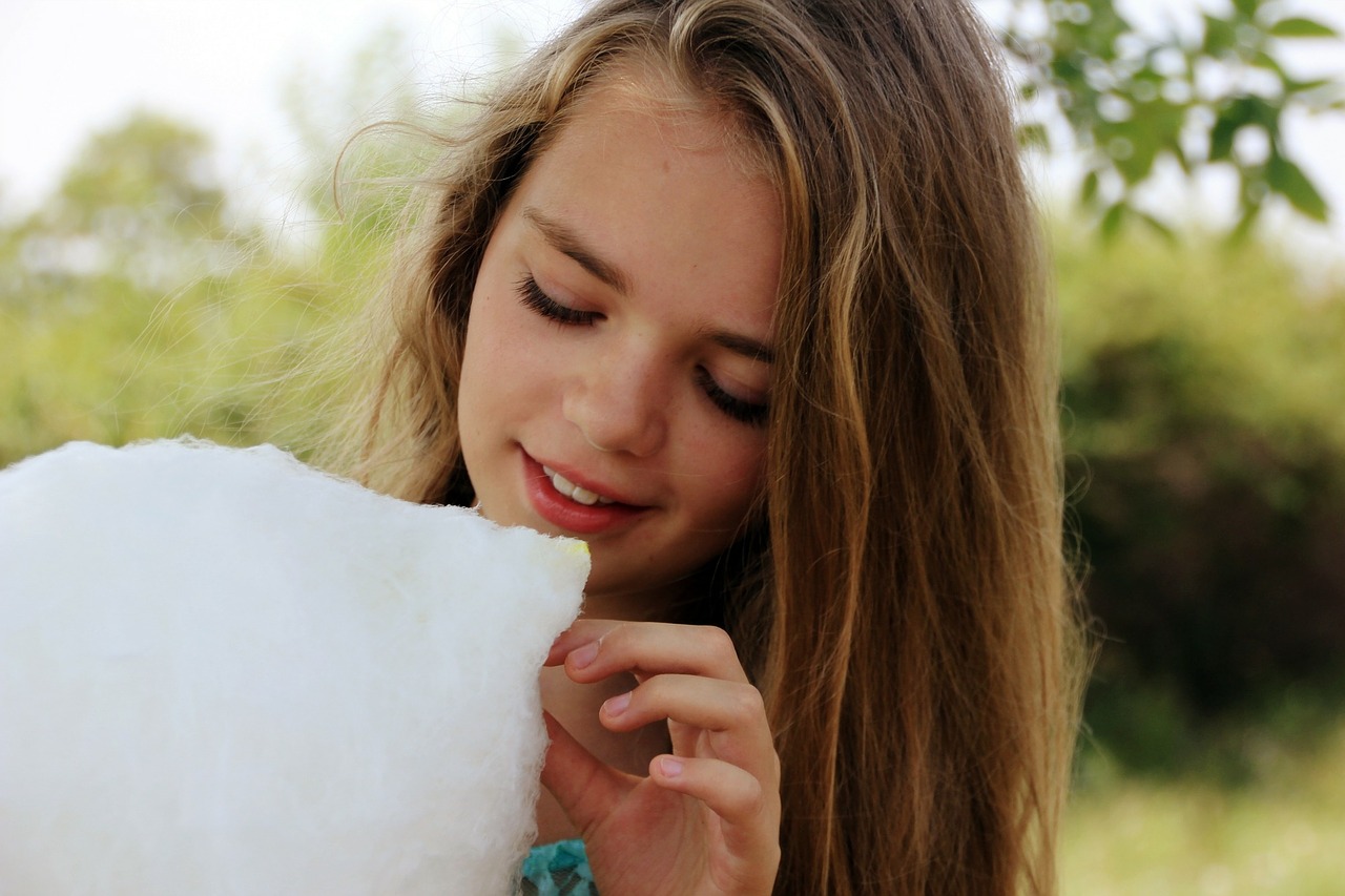 cotton candy sweet girl free photo