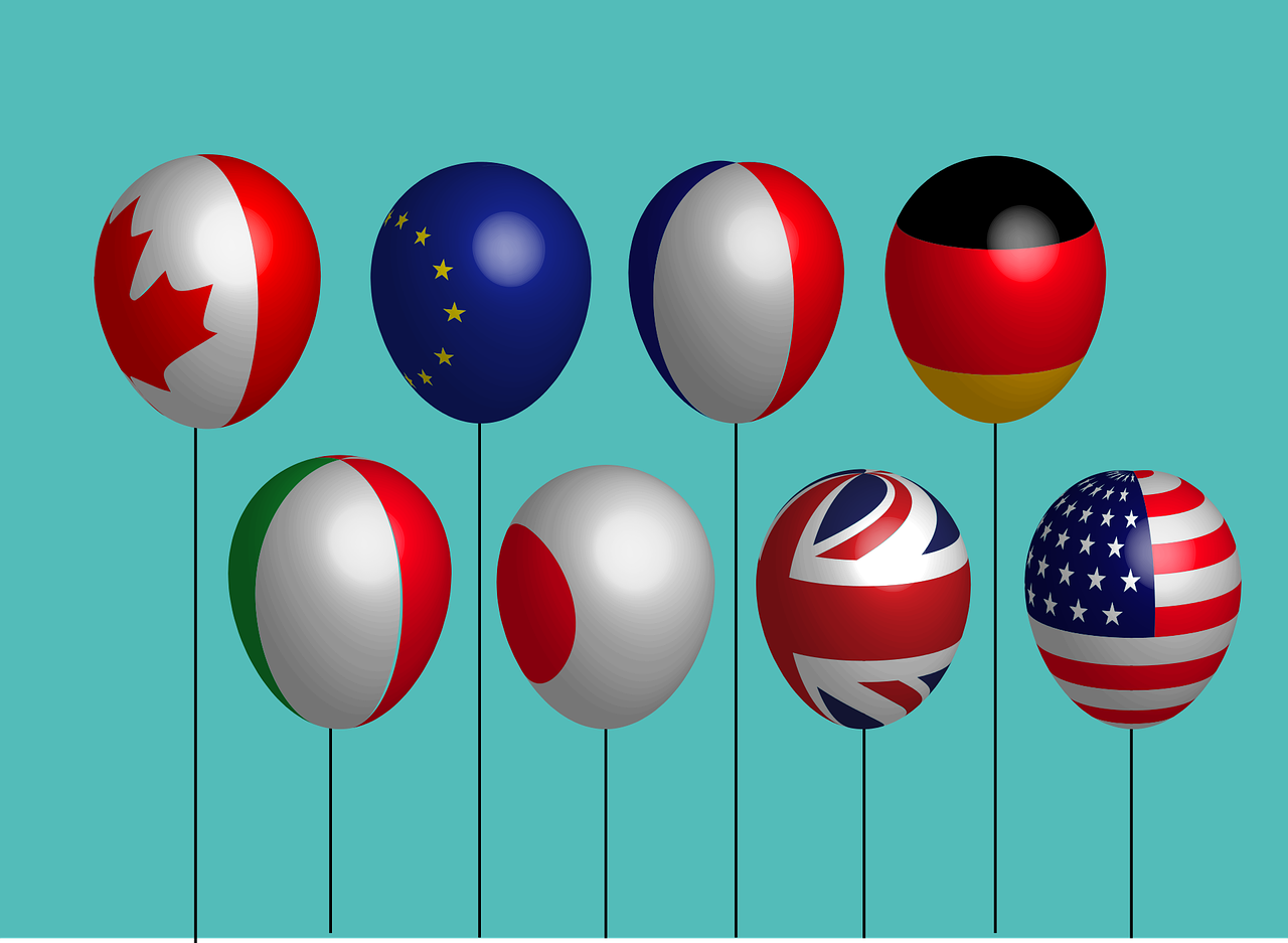 Download free photo of Countries,flag,balloon,diplomacy,world