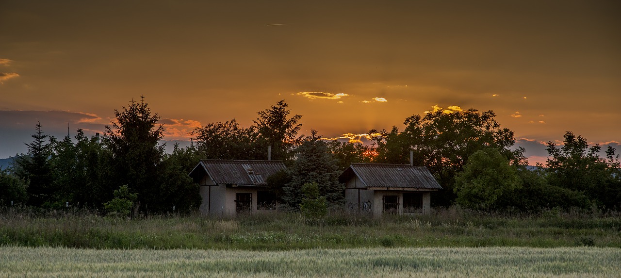 country in the evening loneliness free photo