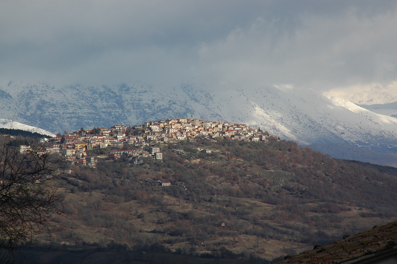 country mountain gray sky free photo