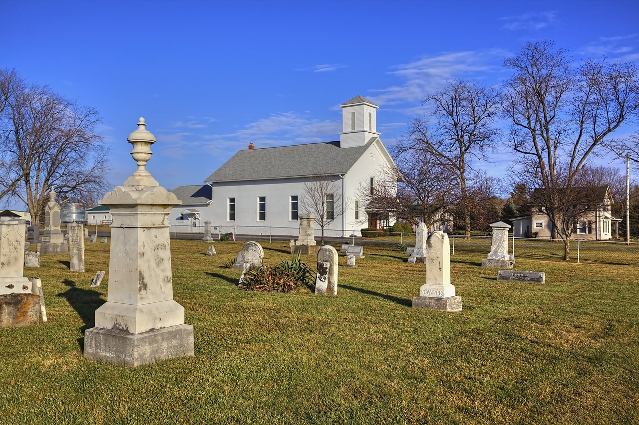 country church scenery trees free photo