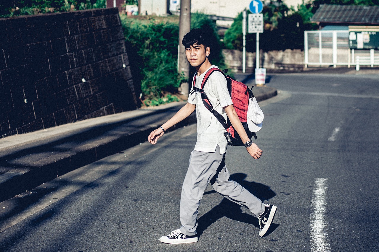 country japan boys across the street free photo