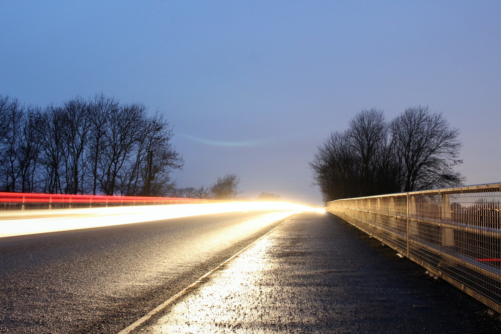 car lights road free photo