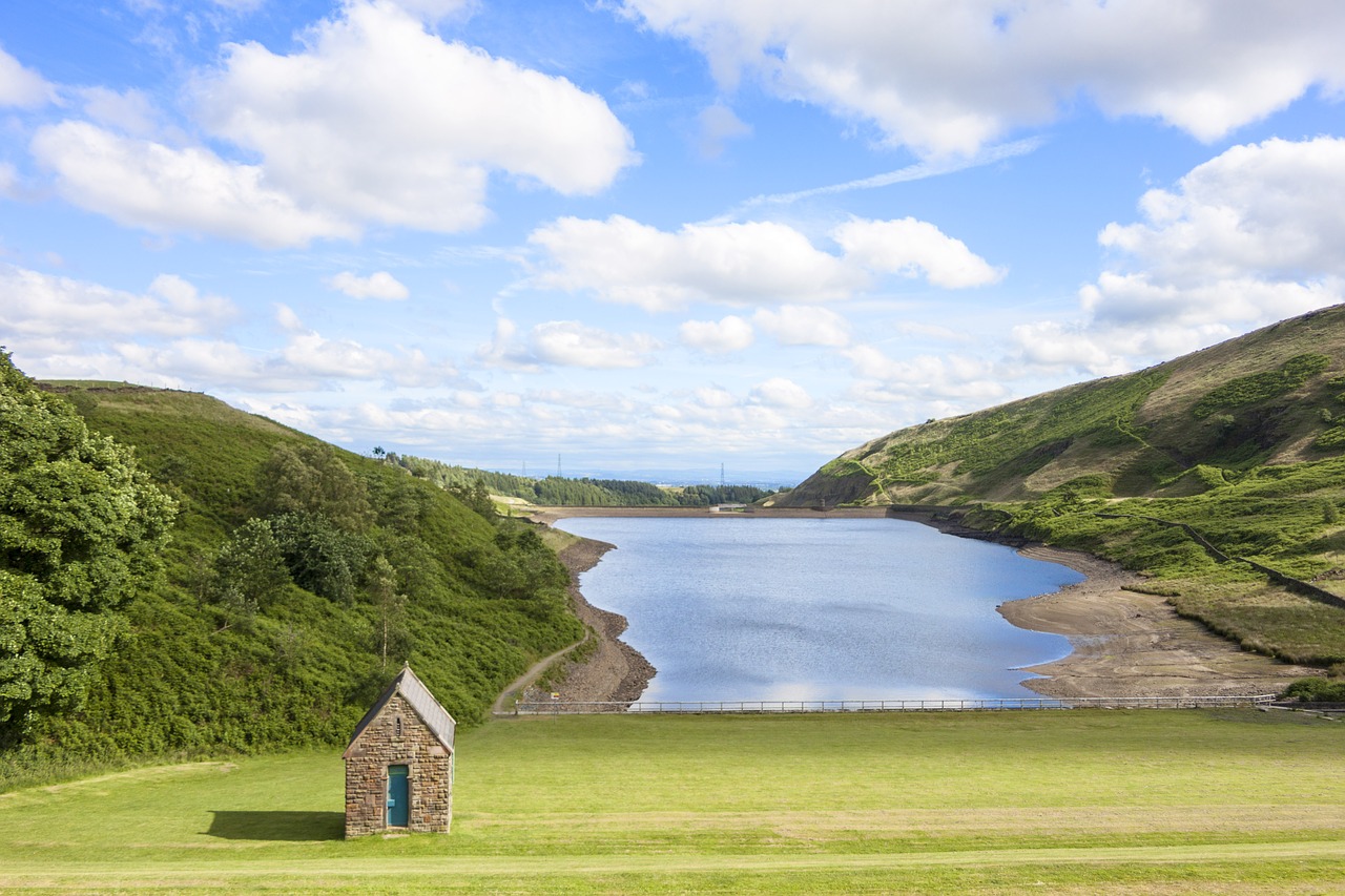 countryside reservoir landscape free photo