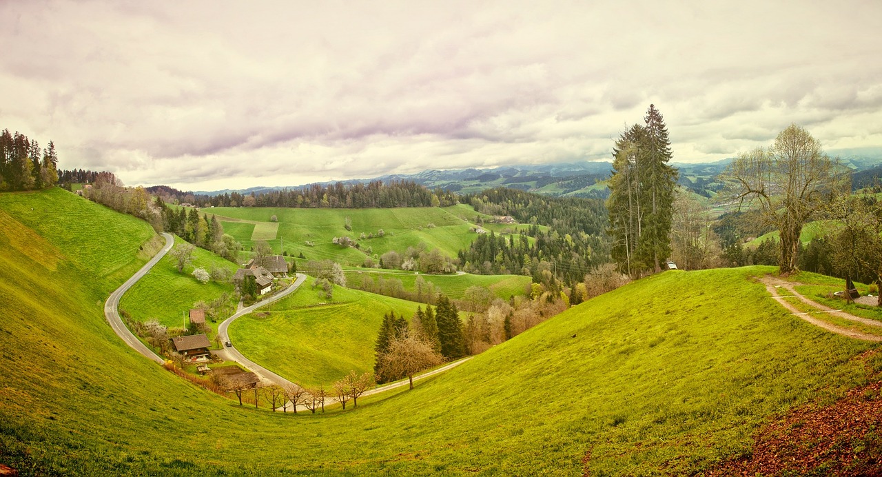 countryside green hills free photo