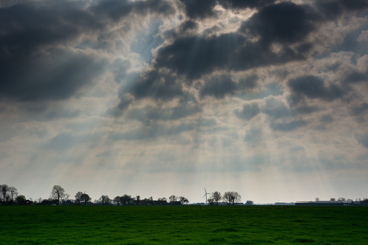 countryside cloudscape grass fields free photo