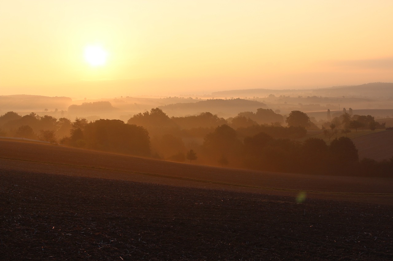countryside sunset view free photo
