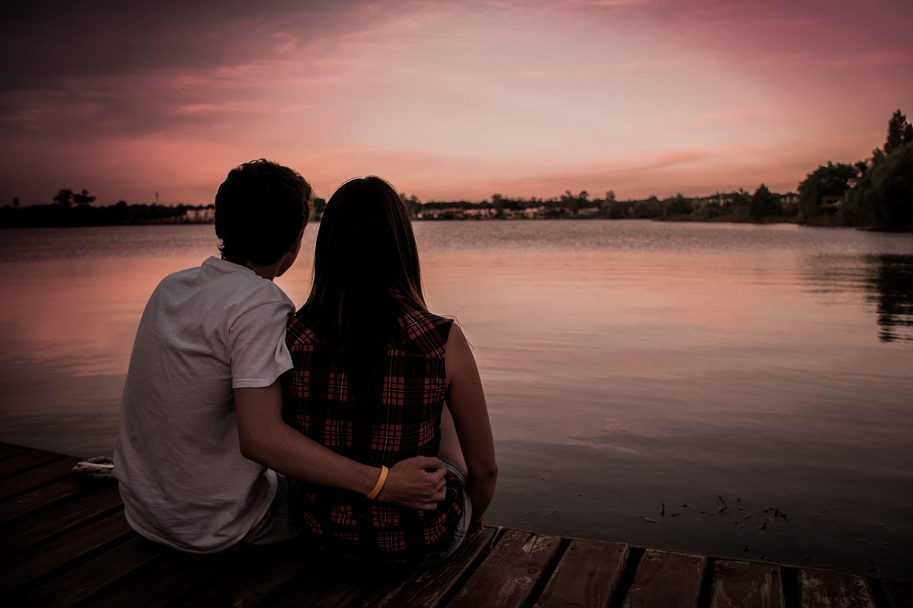 Download free photo of Couple,love,romance,sunset landscape,love couple -  from 