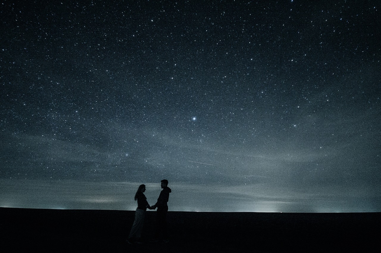 couple love stars free photo