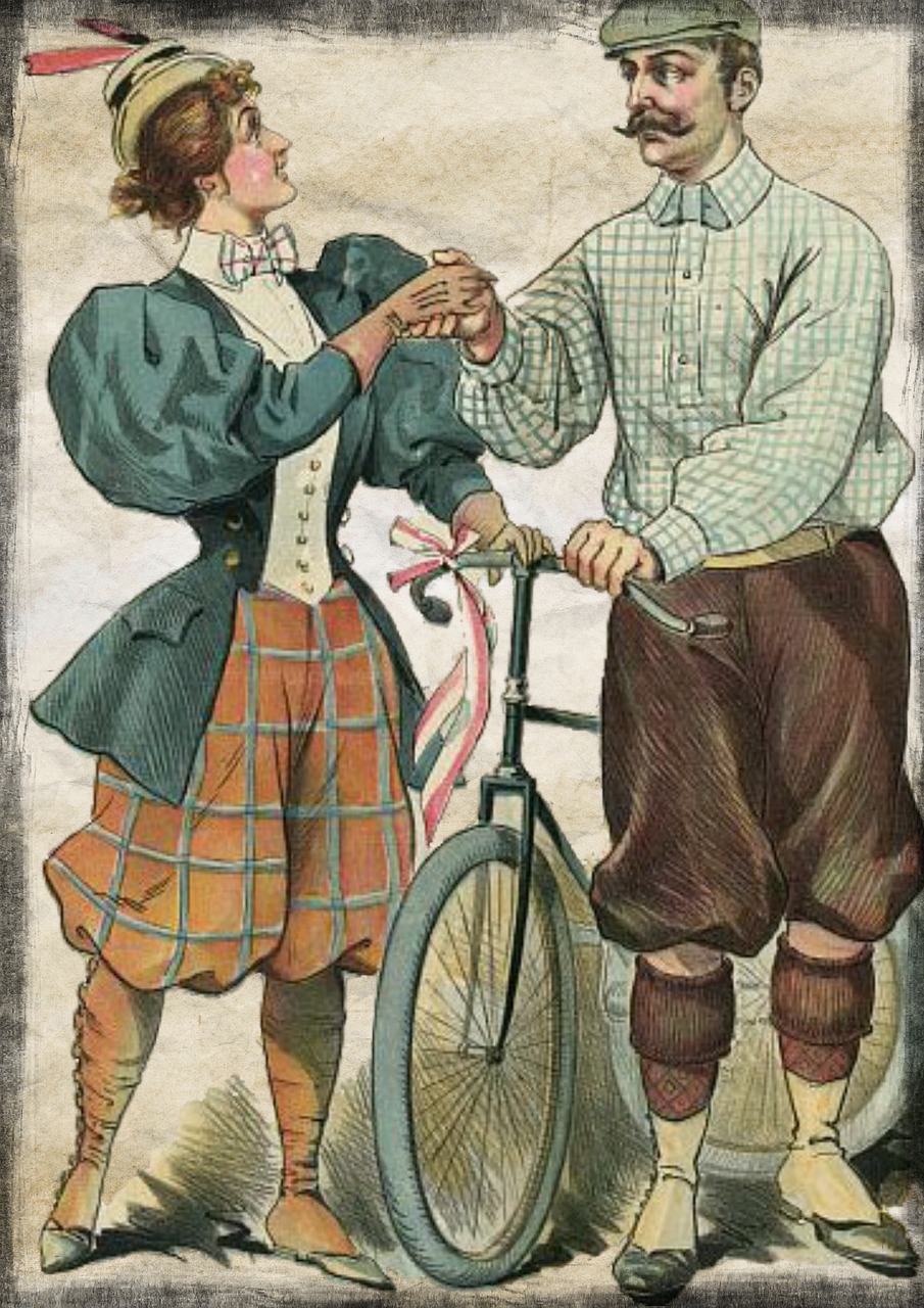 couple bicycle vintage free photo