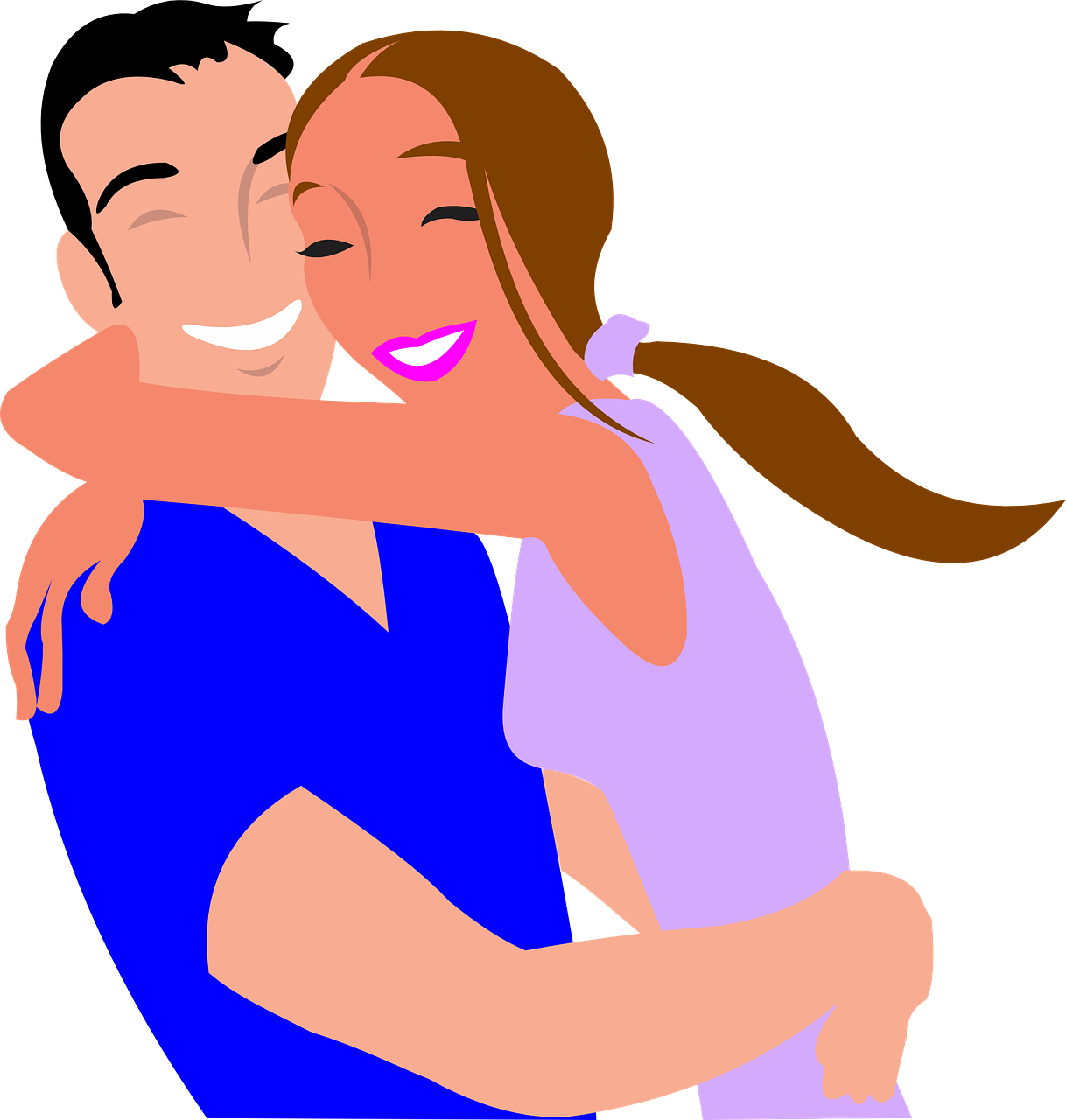 couple hugging laugh free photo