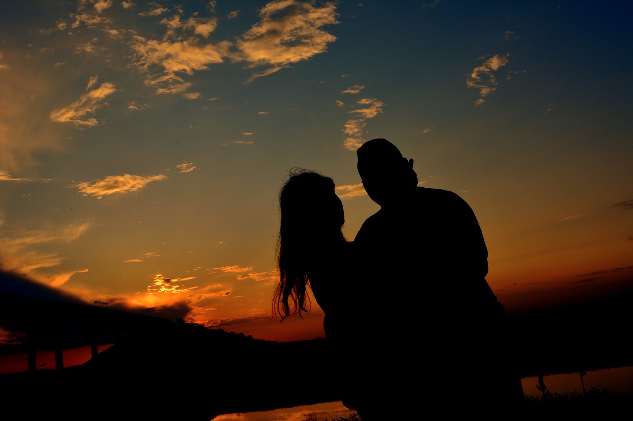 couple love shadow free photo