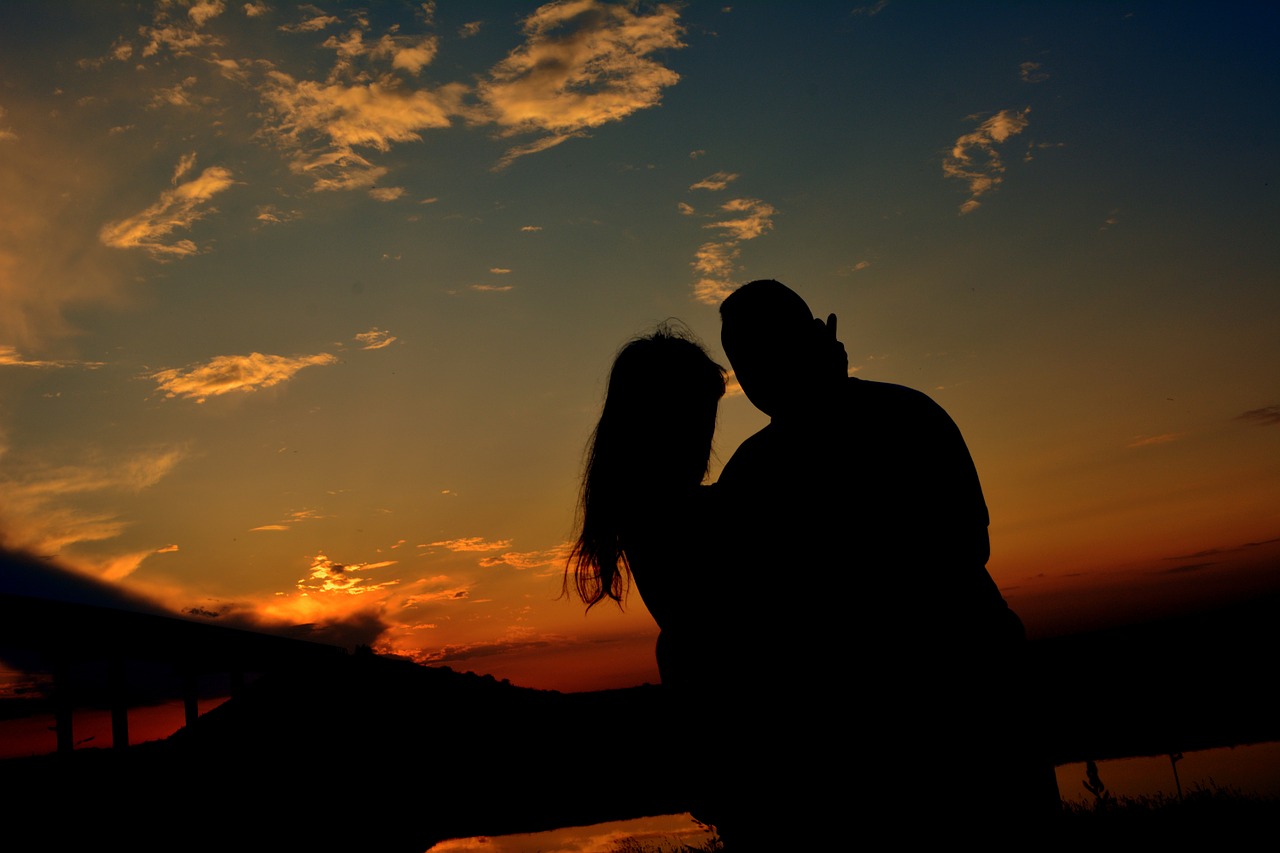 couple love shadow free photo