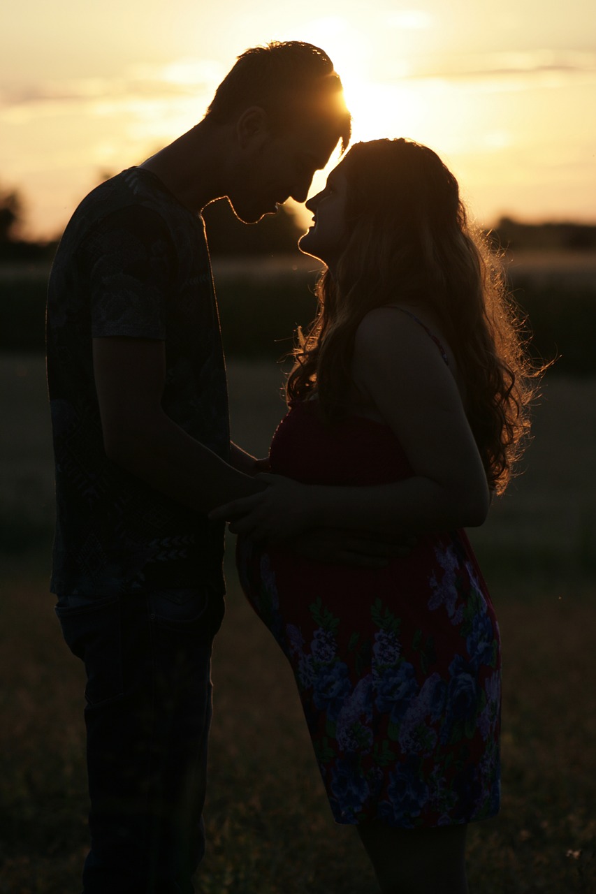 couple sunset love free photo