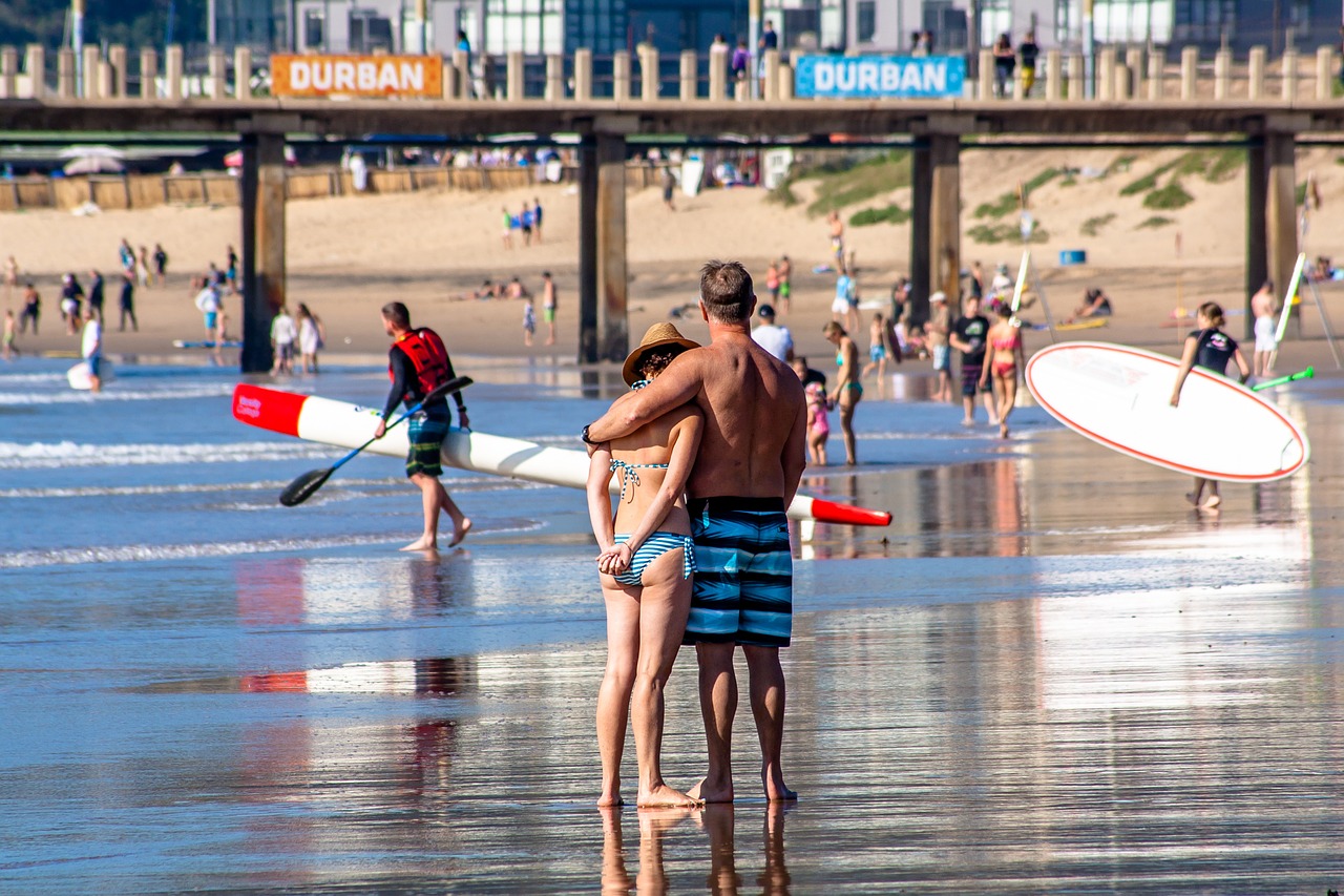 couple beach lady free photo