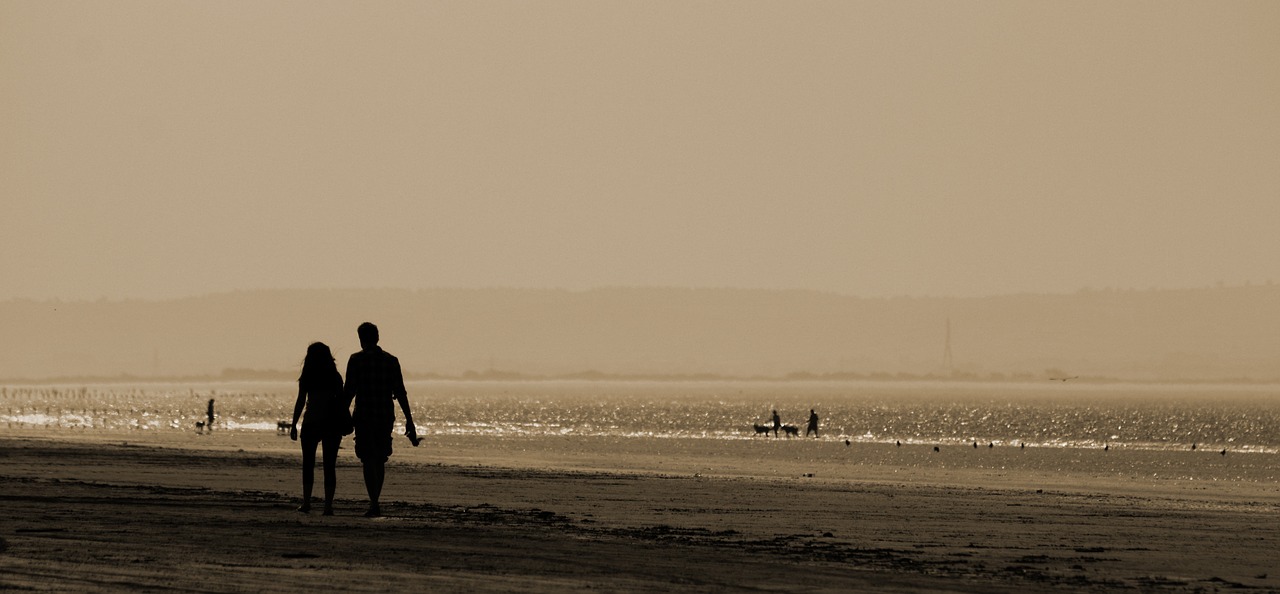 couple lovers walking free photo