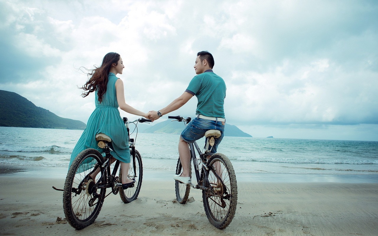 couple beach love free photo