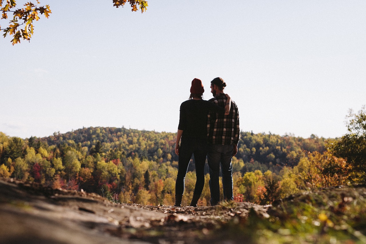 couple in love mountain top love free photo