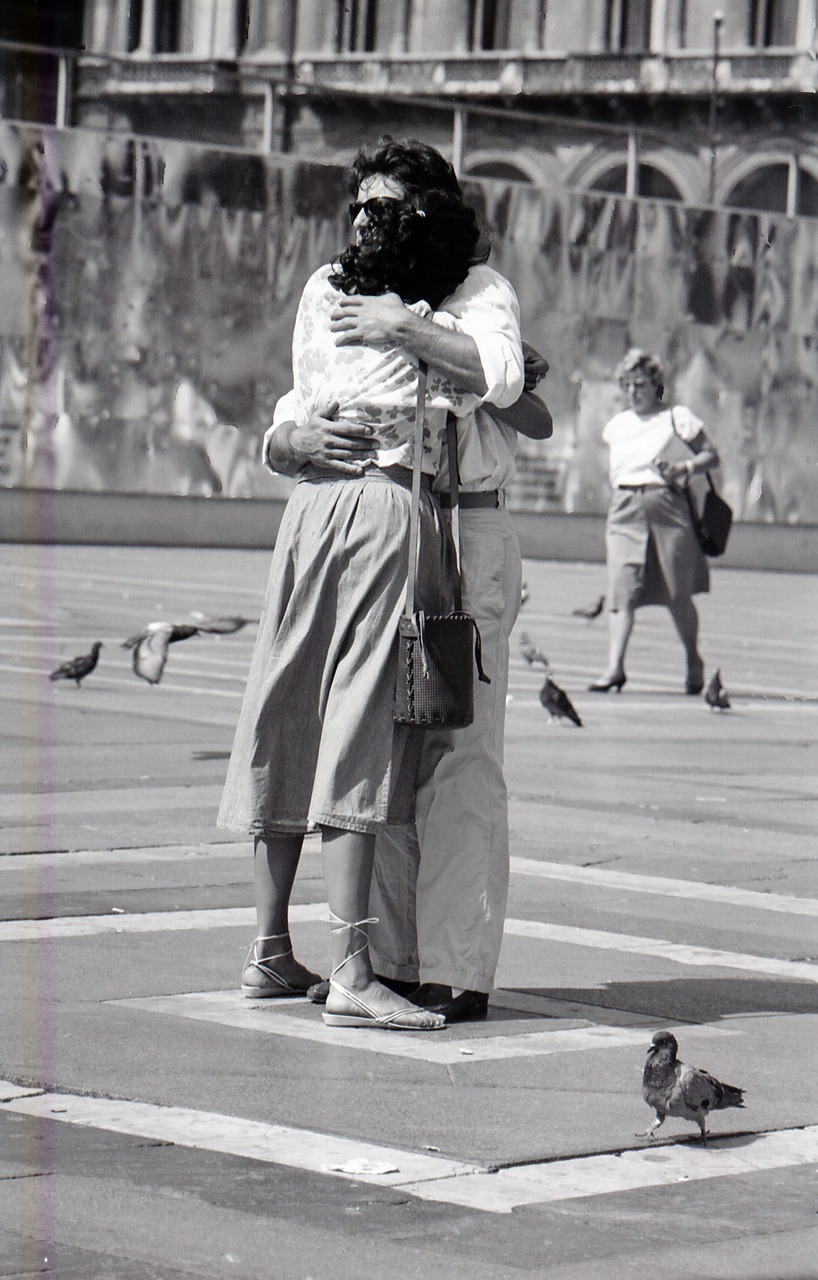 couple of lovers  hug  piazza duomo free photo