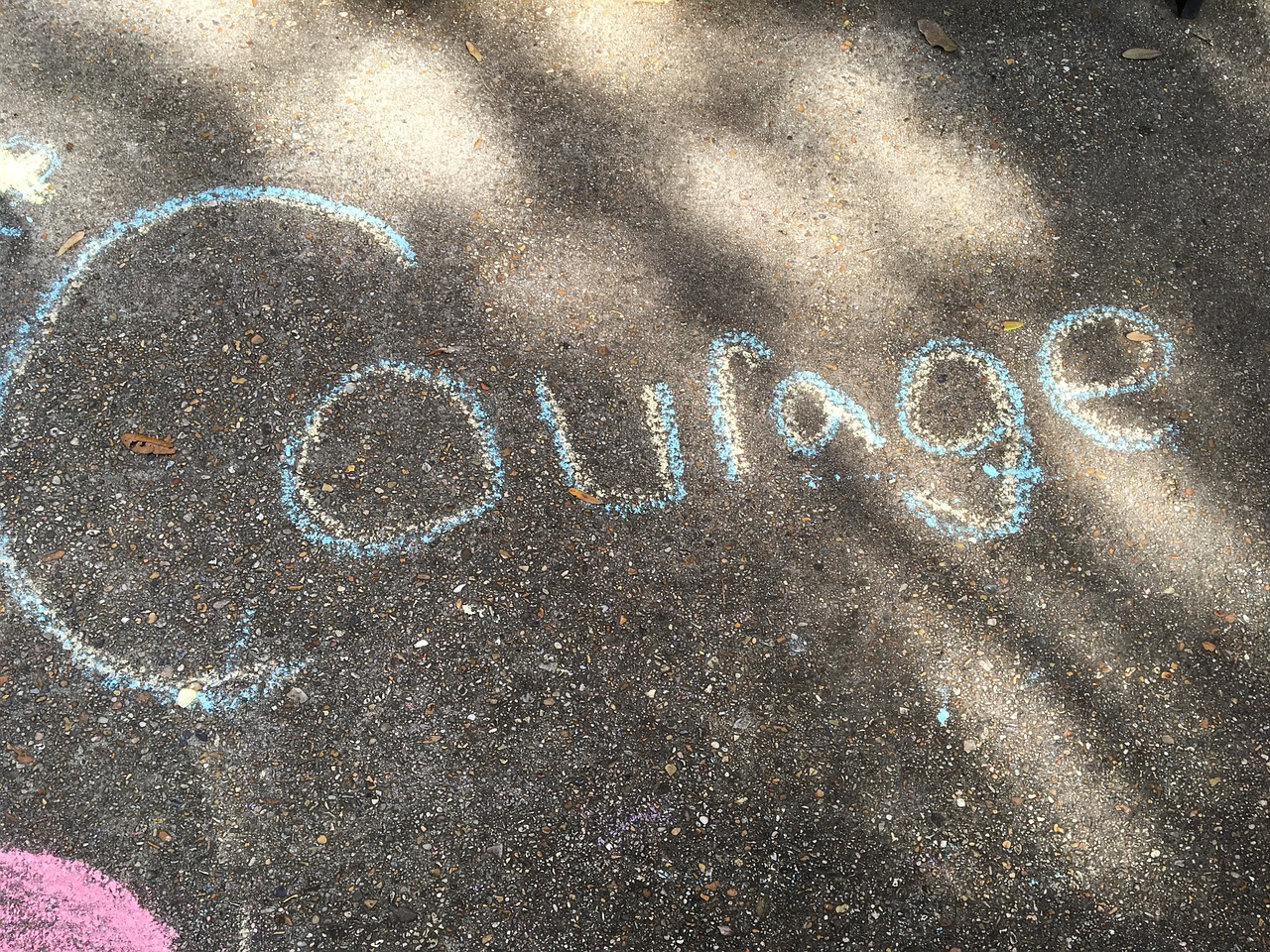 courage chalk hand free photo