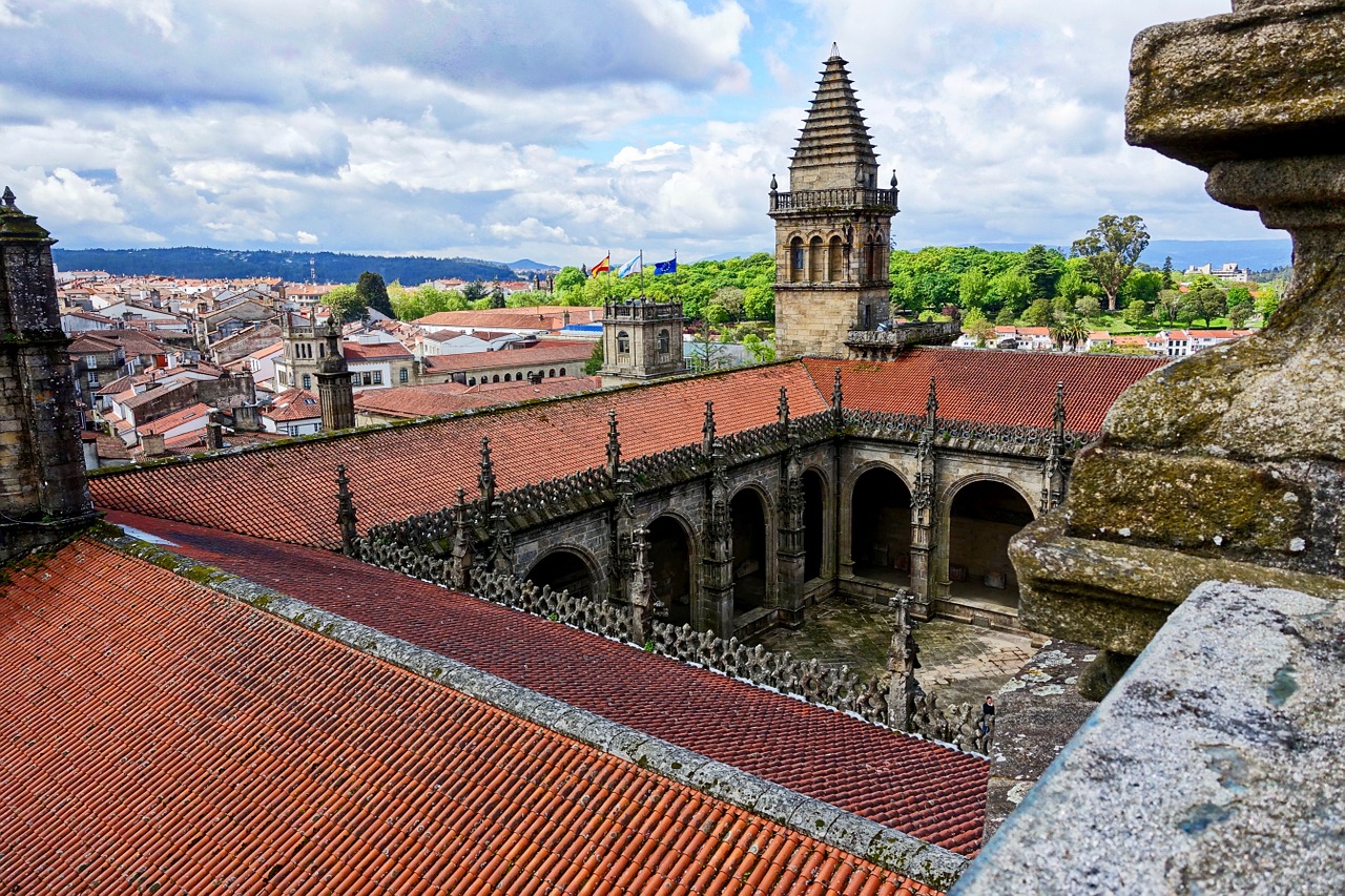 courtyard rooftop medieval free photo