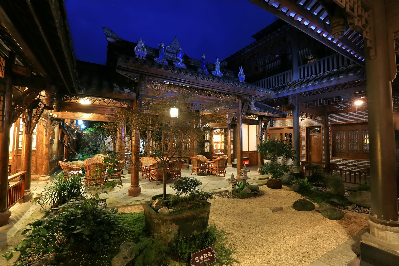 courtyard chinese style the ancient town free photo